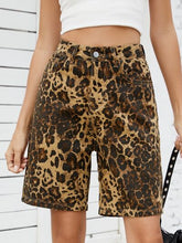 Leopard High Waist Denim Shorts OutfitFlow